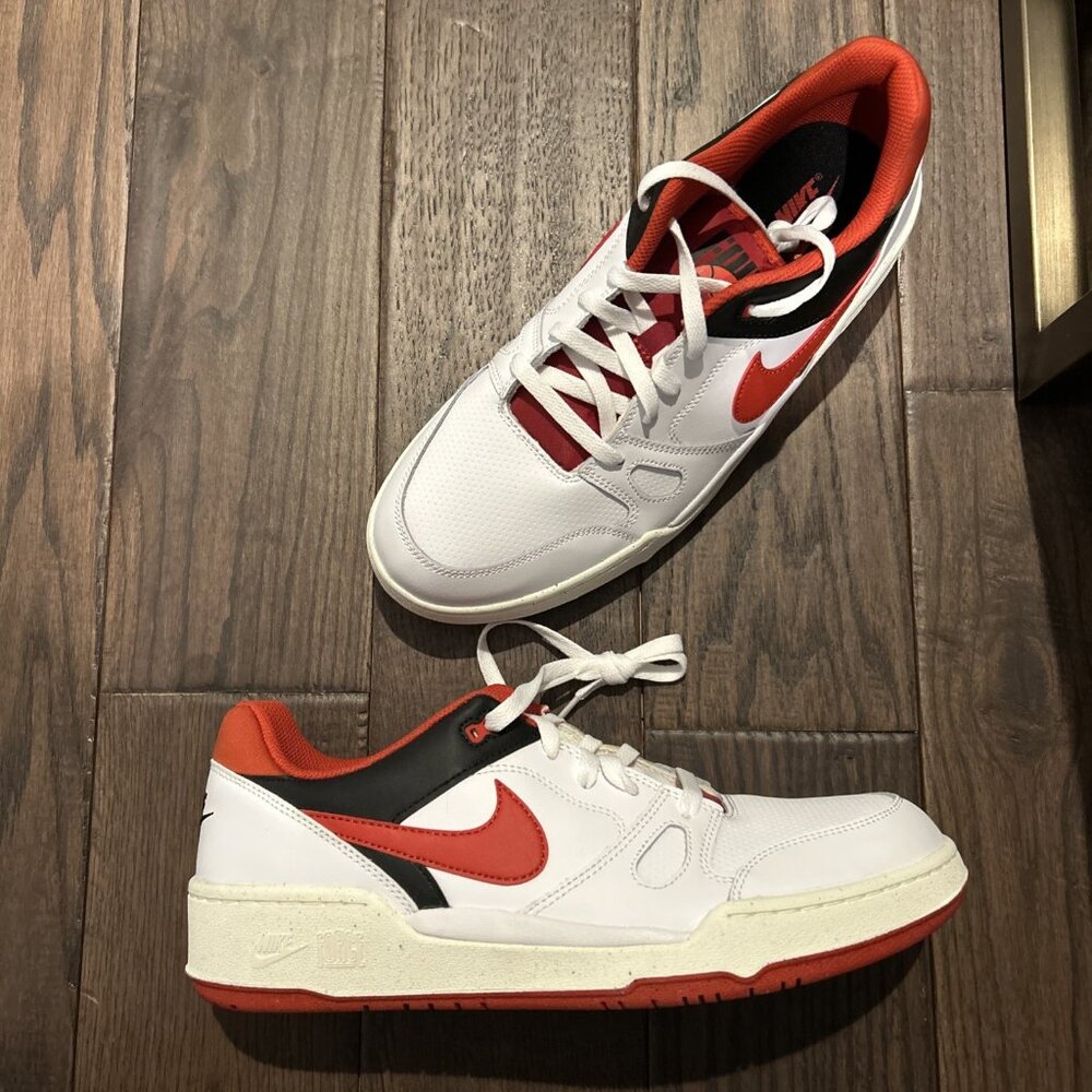 Nike Full Force Lo Sneakers Men's Size 11 White/ Red/ Black FB1362-102